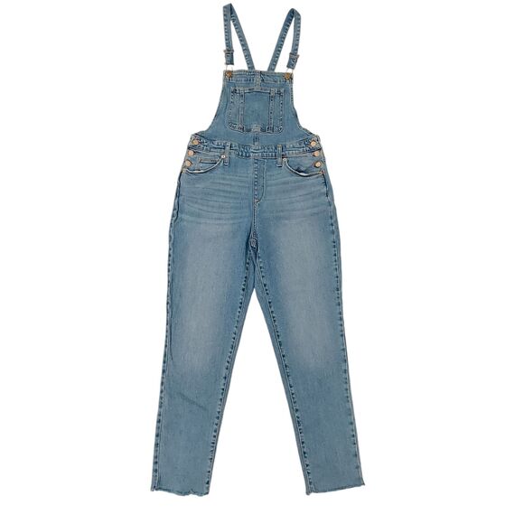 Universal Thread Denim - Universal Thread Jean Overalls Womens 6/28 Blue Raw Hem Side Button Stretch